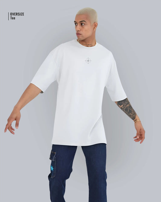 Oversized Graphic T-Shirt - Divine Sun & Star Back Print - LazyX