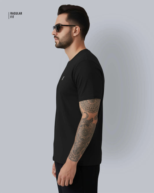 Regular Fit Black Tee - LazyX
